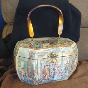 Vintage Decoupage Wood Purse